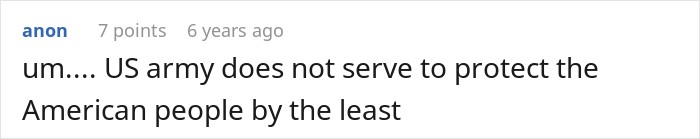 Comment sharing thoughts on the US army regarding an entitled mom's military discount reaction. Comment sharing thoughts on the US army regarding an entitled mom's military discount reaction.