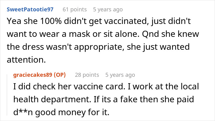 MIL Lies About Being Vaccinated For A "Big Announcement" At The Wedding