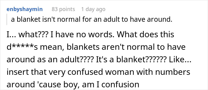 Man Comes To The Internet To Complain About GF’s Attachment To Her Blanket, She Gives A Savage Response Man Comes To The Internet To Complain About GF’s Attachment To Her Blanket, She Gives A Savage Response