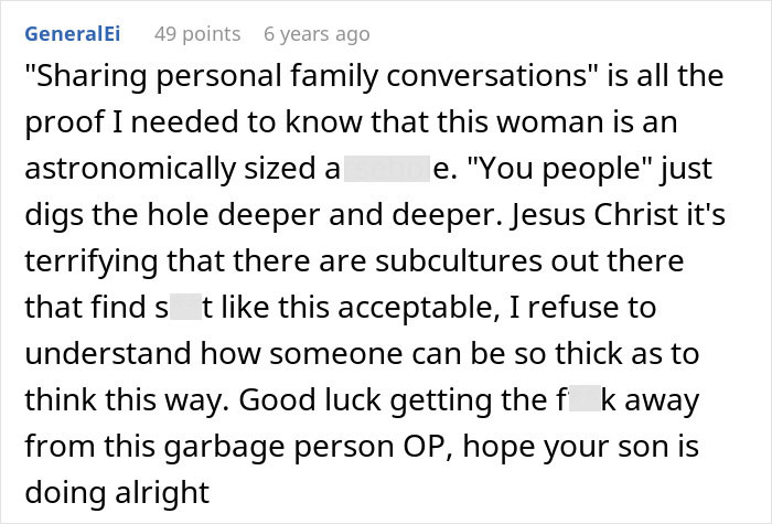 Comment criticizing an unhinged mom's behaviour after calling the police. Comment criticizing an unhinged mom's behaviour after calling the police.