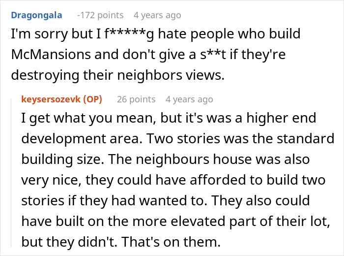 Neighbors Try To Sabotage Family’s New Home To Save Their View, Avoid Them For 5 Years After It Fails Neighbors Try To Sabotage Family’s New Home To Save Their View, Avoid Them For 5 Years After It Fails