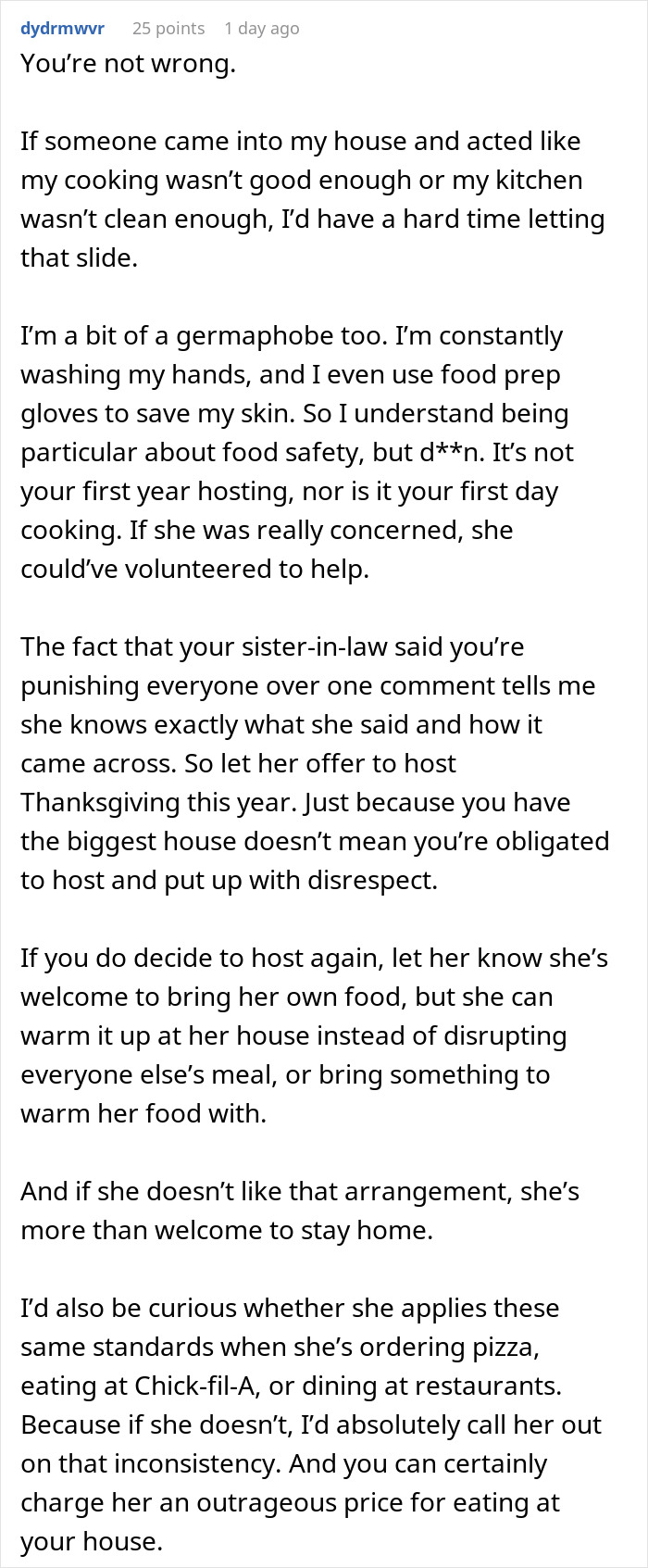 Woman Brings Her Own Food To Thanksgiving Because She Doesn't Trust SIL, Is Shocked At Her Reaction Woman Brings Her Own Food To Thanksgiving Because She Doesn't Trust SIL, Is Shocked At Her Reaction