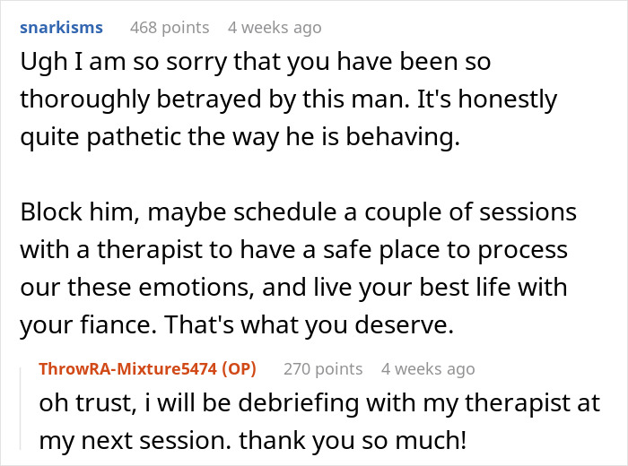 Advice from a user to block the guy who waits 20 years and focus on her engagement Advice from a user to block the guy who waits 20 years and focus on her engagement
