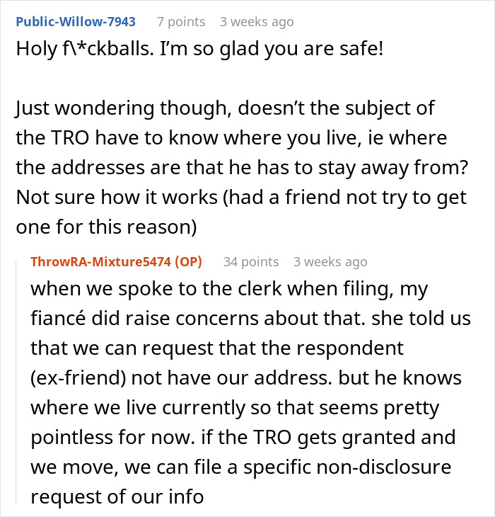 Legal advice forum discussion regarding a TRO after a bestie who loves her makes his move. Legal advice forum discussion regarding a TRO after a bestie who loves her makes his move.