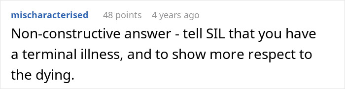 Suggestion to tell SIL about terminal illness for respect amid bride-to-be and diabetic SIL dispute Suggestion to tell SIL about terminal illness for respect amid bride-to-be and diabetic SIL dispute