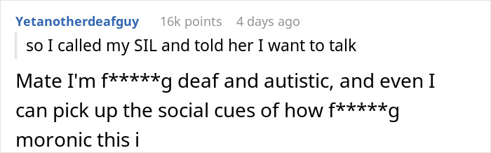 Reddit comment criticising a guy who chooses Australia trip over SIL's wedding. Reddit comment criticising a guy who chooses Australia trip over SIL's wedding.