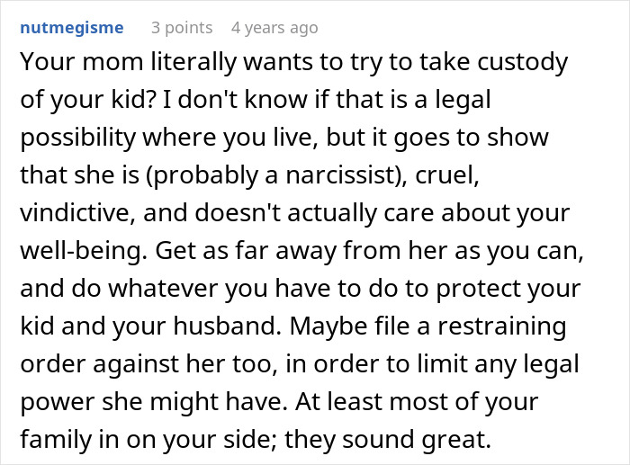 Online comment advising to file a restraining order as a guy keeps pursuing ex and crossing boundaries.