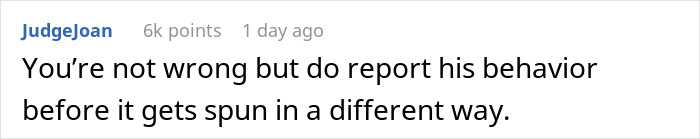Reddit comment advising the poster to report the coworker who insults woman's hair to HR.