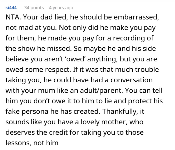 Online discussion post criticizing the dad-shamed-daughter situation and his fake persona. Online discussion post criticizing the dad-shamed-daughter situation and his fake persona.