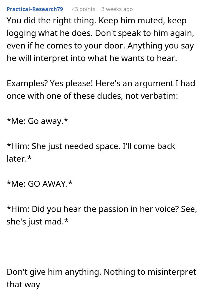 Dialogue example showing how a guy who waits 20 years to tell his bestie he loves her misinterprets boundaries. Dialogue example showing how a guy who waits 20 years to tell his bestie he loves her misinterprets boundaries.