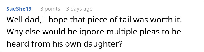 Comment reacting to a husband filing for divorce after discovering his wife threw away stepchild food.