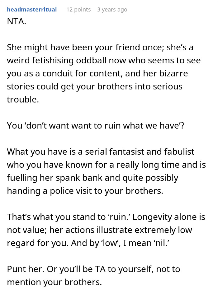 Comment describing a serial fantasist affecting brothers in teen dating lie story Comment describing a serial fantasist affecting brothers in teen dating lie story