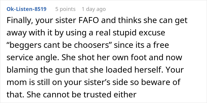 User comment discussing family drama when an aunt leaves 8yo niece alone at school and makes excuses. User comment discussing family drama when an aunt leaves 8yo niece alone at school and makes excuses.