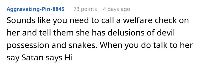 Comment suggesting a welfare check for delusions of devil possession in epileptic DIL case Comment suggesting a welfare check for delusions of devil possession in epileptic DIL case
