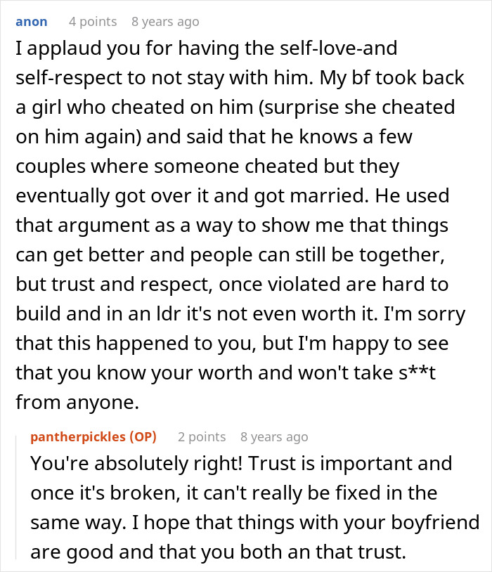 A thoughtful response about trust after a woman dumps cheater BF A thoughtful response about trust after a woman dumps cheater BF