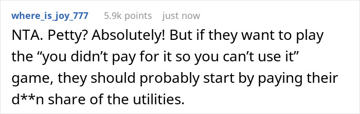 Reddit comment advising to stop sharing air fryer and microwave over late utility bills Reddit comment advising to stop sharing air fryer and microwave over late utility bills