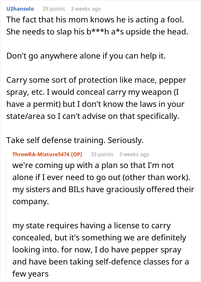 Reddit comments on taking self defense measures against a bestie who loves her. Reddit comments on taking self defense measures against a bestie who loves her.