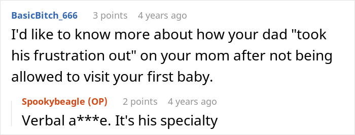 A comment thread discussing how her dad took frustration out on her mom after not being allowed to visit A comment thread discussing how her dad took frustration out on her mom after not being allowed to visit