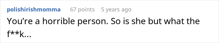 Comment calling both people horrible over Halloween candy refusal