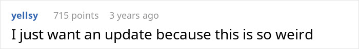 A user comment asking for an update on the weird situation regarding the dream proposal.