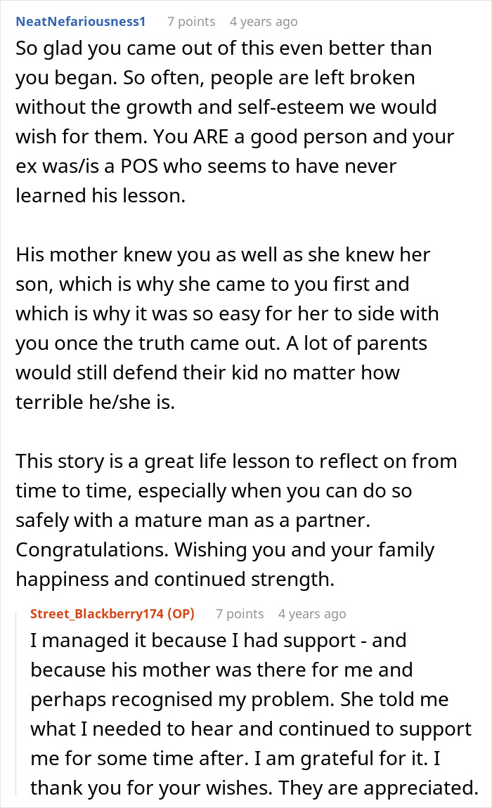 Reddit comments on a story about petty revenge showing support for the user against their ex-fiance.