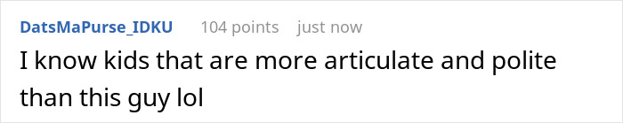 Social media comment criticizing a manosphere adherent