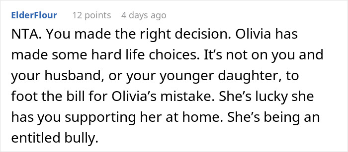 Woman Lashes Out At Parents Who Can Only Help One Of Their Daughters And They Don&rsquo;t Choose Her
