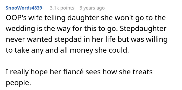 Stepdaughter Makes Sure Stepdad Knows She Hates Him, Still Shocked He Might Not Fund Her Wedding Stepdaughter Makes Sure Stepdad Knows She Hates Him, Still Shocked He Might Not Fund Her Wedding