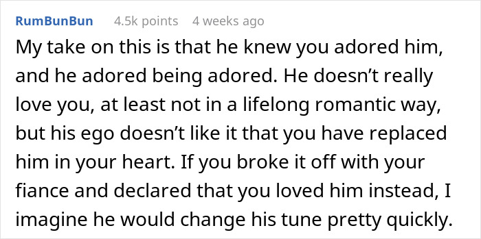 Social media comment about a man's ego when he decides to tell his bestie he loves her. Social media comment about a man's ego when he decides to tell his bestie he loves her.