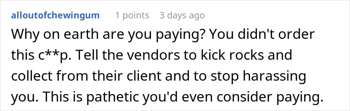 Comment urging not to pay for stepmom's wedding luxuries