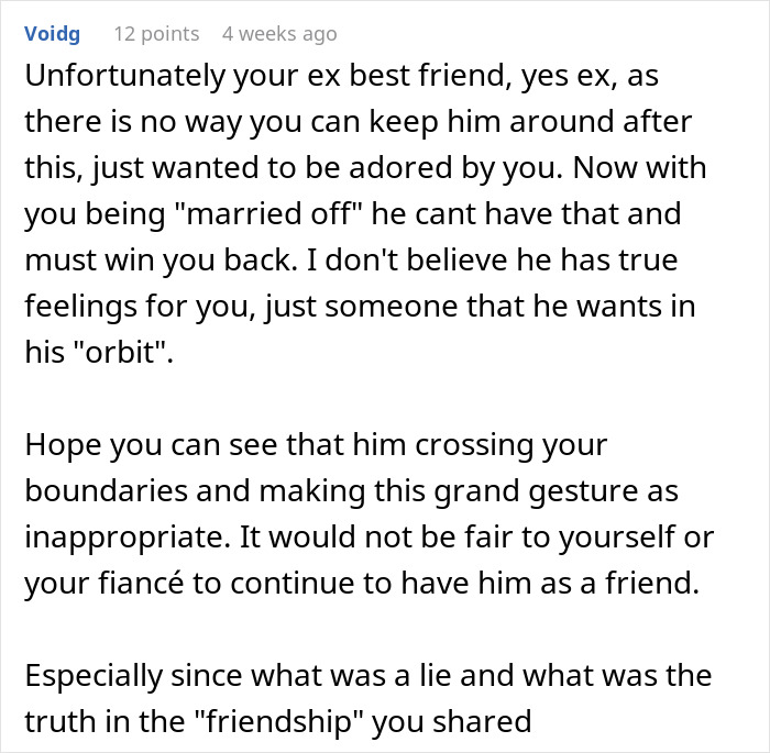 Social media advice urging to end friendship with a guy who waits 20 years to tell bestie he loves her. Social media advice urging to end friendship with a guy who waits 20 years to tell bestie he loves her.