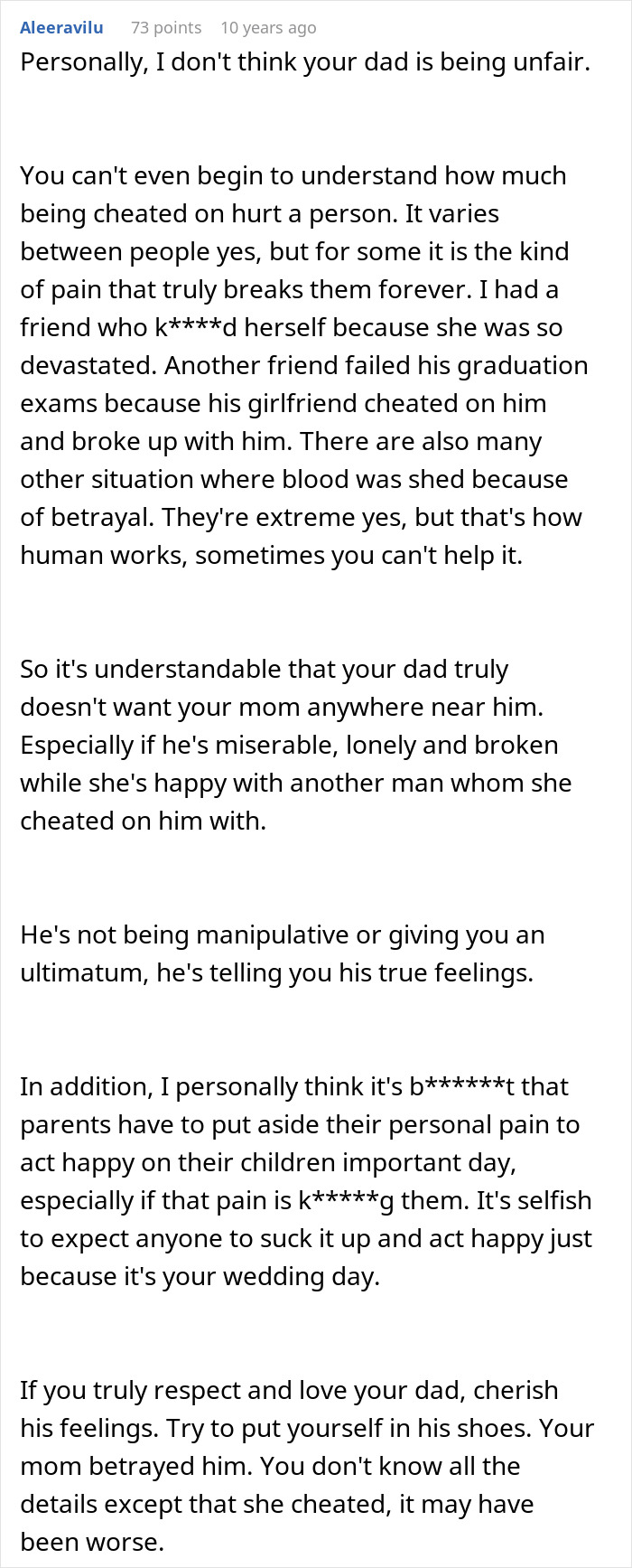 Dad Threatens To Skip Daughter’s Wedding If She Invites Cheater Mom, She’s Fed Up With Their Drama Dad Threatens To Skip Daughter’s Wedding If She Invites Cheater Mom, She’s Fed Up With Their Drama
