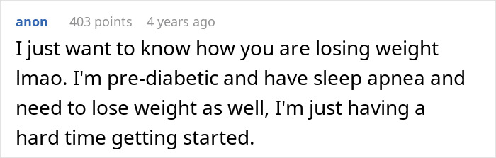 Comment shares personal struggle losing weight with pre-diabetes and apnea Comment shares personal struggle losing weight with pre-diabetes and apnea