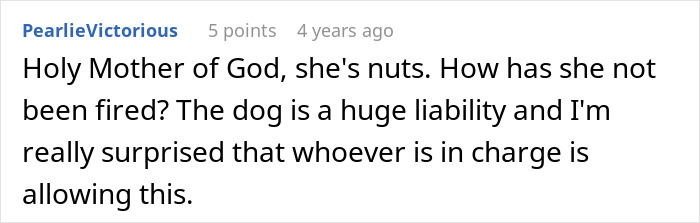 Hotel Tells Employee To Not Bring Untrained Dog To Work, She Calls Them "Satanic Reptilian Illuminati" Hotel Tells Employee To Not Bring Untrained Dog To Work, She Calls Them "Satanic Reptilian Illuminati"