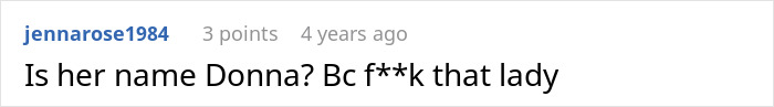 A brief comment criticizing a bossy coworker named Donna A brief comment criticizing a bossy coworker named Donna
