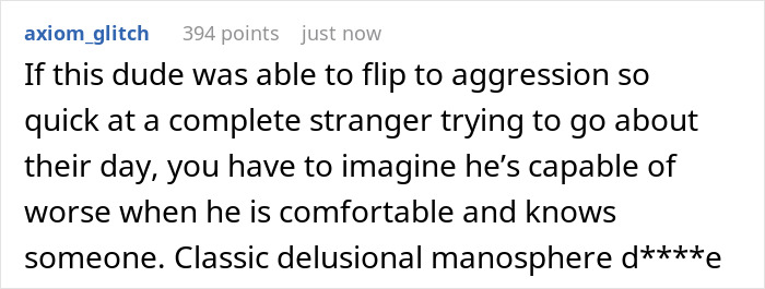 Online comment discussing LA women warning and manosphere behavior.