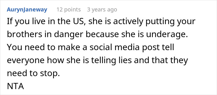 Comment warns teen lies about dating friend's brothers put them in danger Comment warns teen lies about dating friend's brothers put them in danger