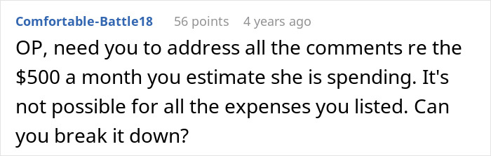An online query asking to break down expenses in the couple fights over cashews and olive oil discussion. An online query asking to break down expenses in the couple fights over cashews and olive oil discussion.