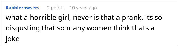 A comment discussing a prank where a woman tries to trick BF into believing she is pregnant. A comment discussing a prank where a woman tries to trick BF into believing she is pregnant.