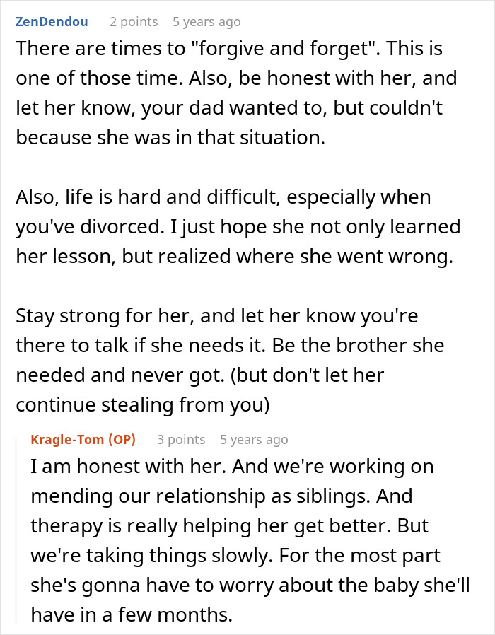 A screenshot of a Reddit discussion about healing sibling relationships and working through family drama A screenshot of a Reddit discussion about healing sibling relationships and working through family drama