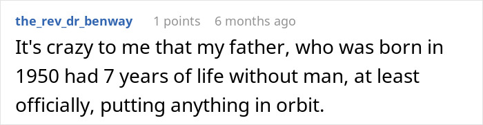 A user comment reflecting on space history under a post about strange objects in our skies A user comment reflecting on space history under a post about strange objects in our skies