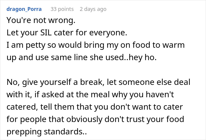 Woman Brings Her Own Food To Thanksgiving Because She Doesn't Trust SIL, Is Shocked At Her Reaction Woman Brings Her Own Food To Thanksgiving Because She Doesn't Trust SIL, Is Shocked At Her Reaction
