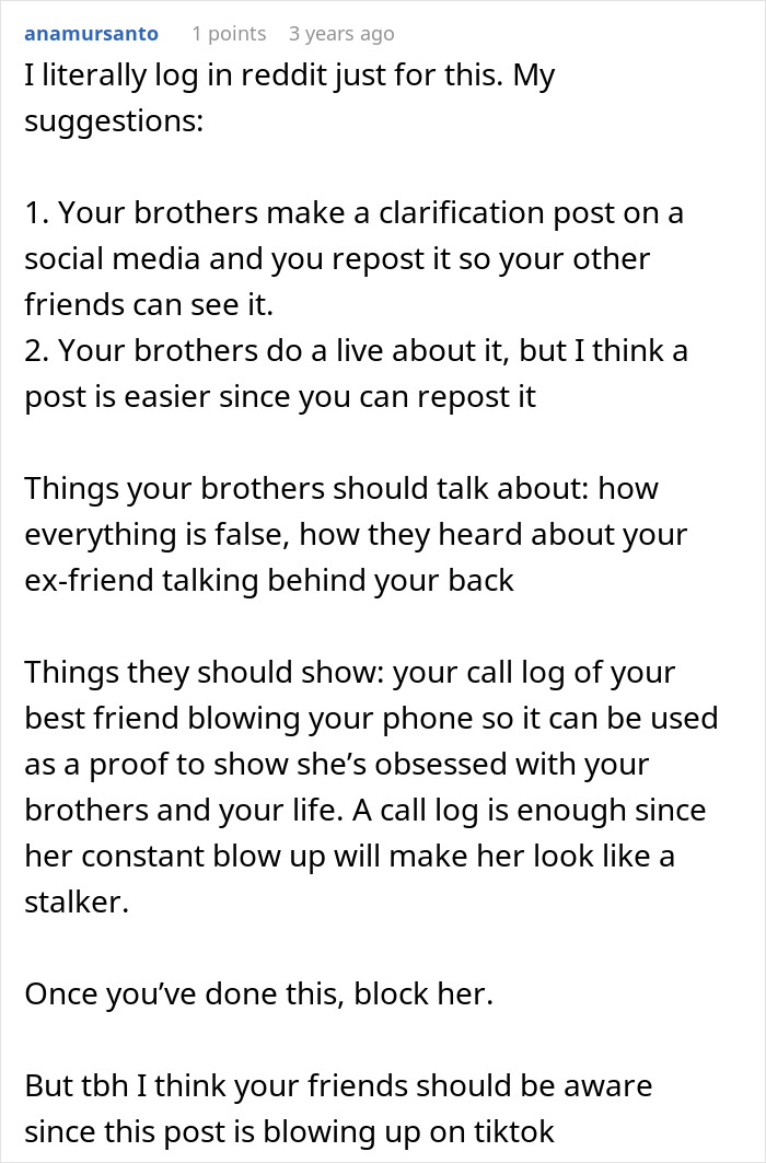 Reddit comment suggesting brothers clarify false rumors on social media Reddit comment suggesting brothers clarify false rumors on social media