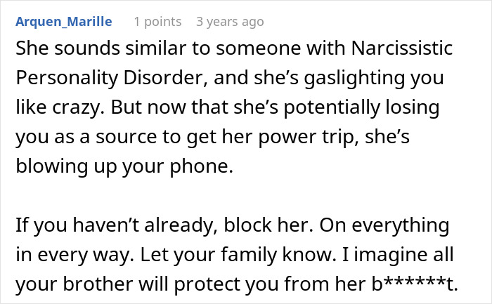 Comment advising to block and protect from gaslighting in a teen dating lie scenario Comment advising to block and protect from gaslighting in a teen dating lie scenario