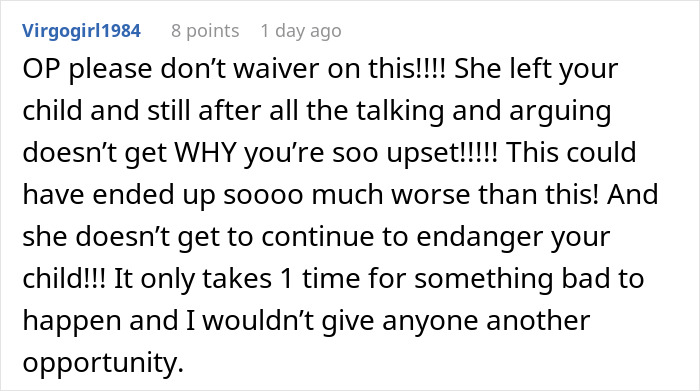 Online reaction advising a mother to stay firm after an aunt leaves niece alone at school. Online reaction advising a mother to stay firm after an aunt leaves niece alone at school.