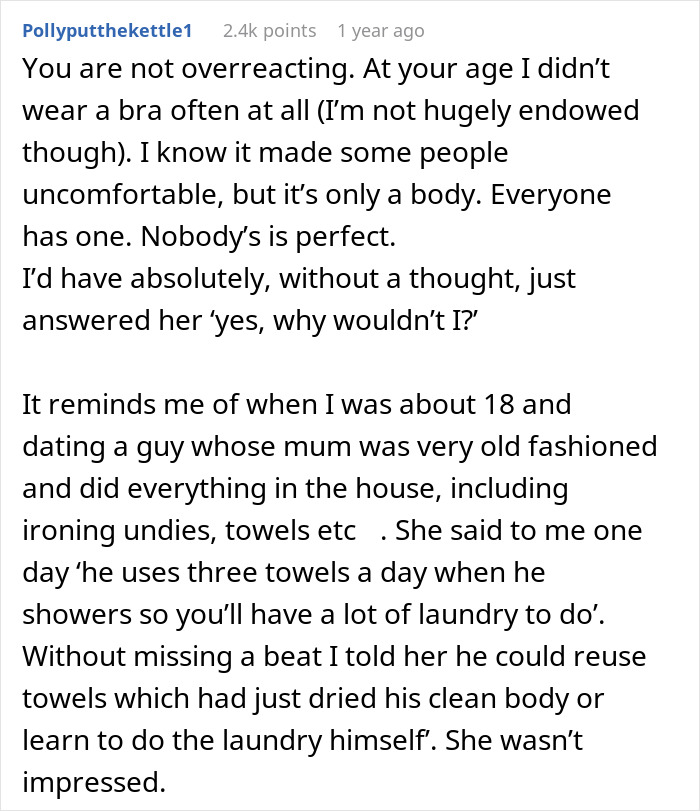 Online comment supporting the woman who kicks out in-laws after being shamed.