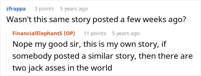 Comment discussing if story was posted before about the hotel room booking mistake Comment discussing if story was posted before about the hotel room booking mistake