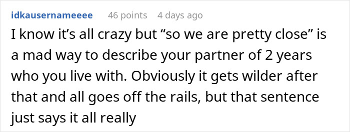 A comment about relationship dynamics in the story where a woman spots unfamiliar shoes. A comment about relationship dynamics in the story where a woman spots unfamiliar shoes.