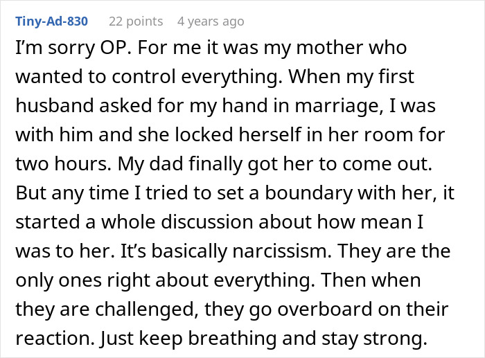 An online comment on setting boundaries with difficult parents and dealing with narcissistic behaviors. An online comment on setting boundaries with difficult parents and dealing with narcissistic behaviors.