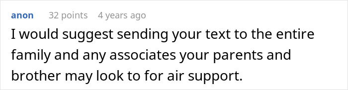 Internet comment suggesting communication strategy for a woman setting a boundary before giving birth. Internet comment suggesting communication strategy for a woman setting a boundary before giving birth.
